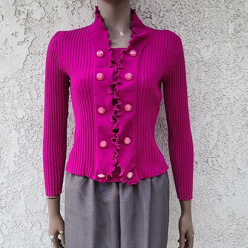 Ruffled Burgundy Sweater